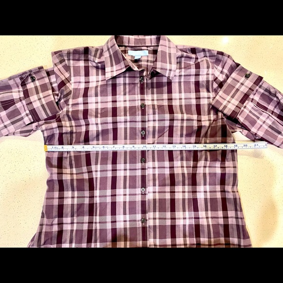 Denver Hayes fitted long sleeve shirt, size Large, colour Purple - Picture 4 of 7